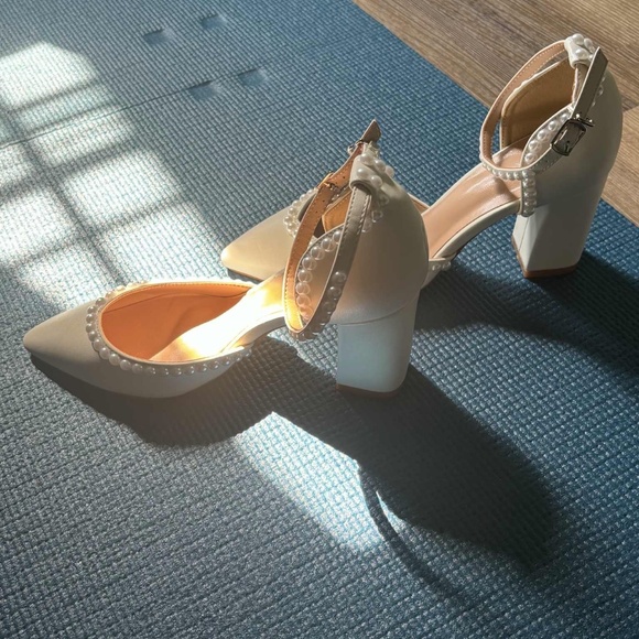 White Pearled Heels - Picture 5 of 5